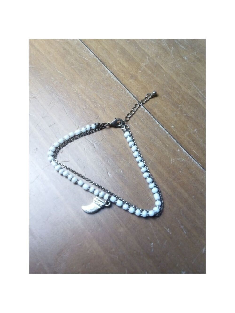 Bracelet White Gold 6.75 Inches Stocking Charm